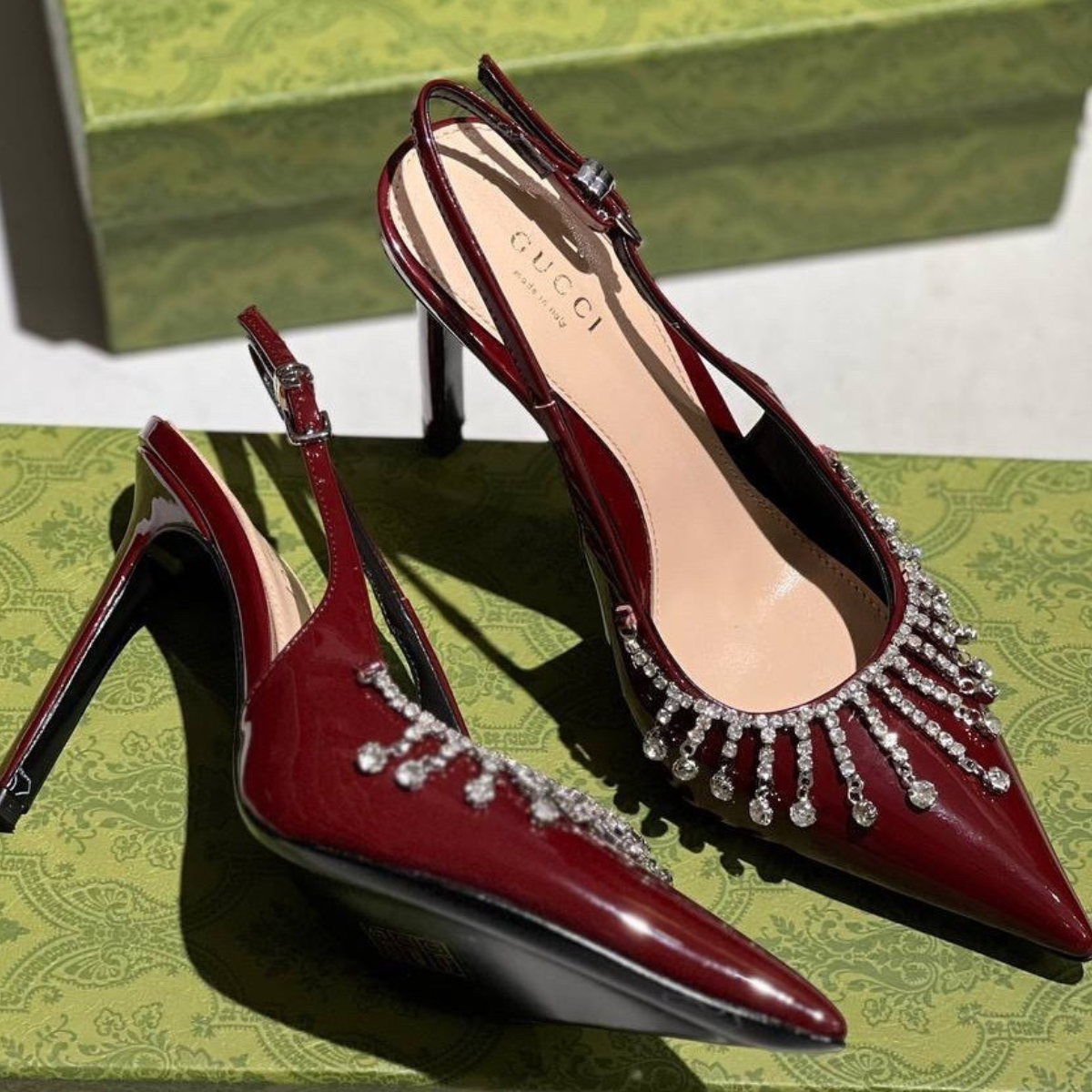 GUCCI JACKIE 1961 BORDEAUX & GUINEVERE PUMPS SET
