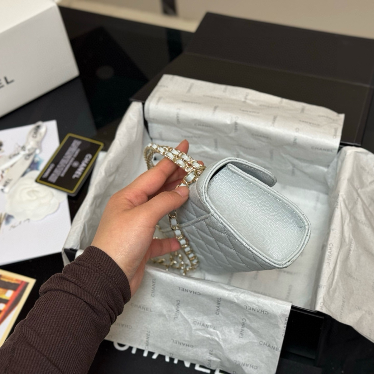 CHANEL CLASSIC FLAP ICE GREY