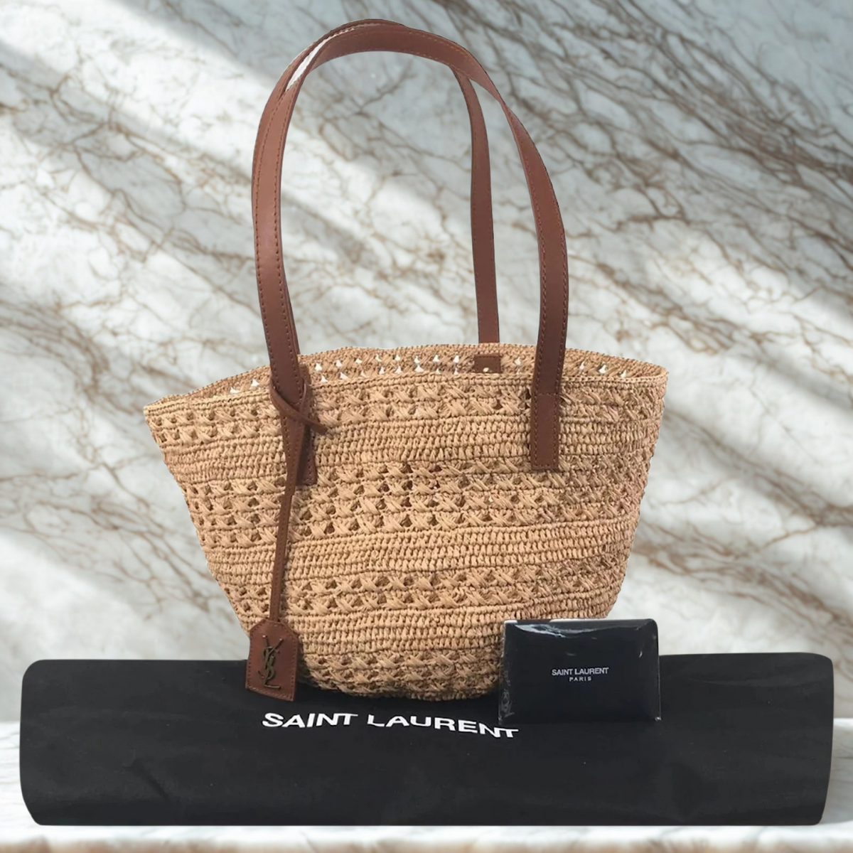 YVES SAINT LAURENT – PANIER BAG IN RAFFIA