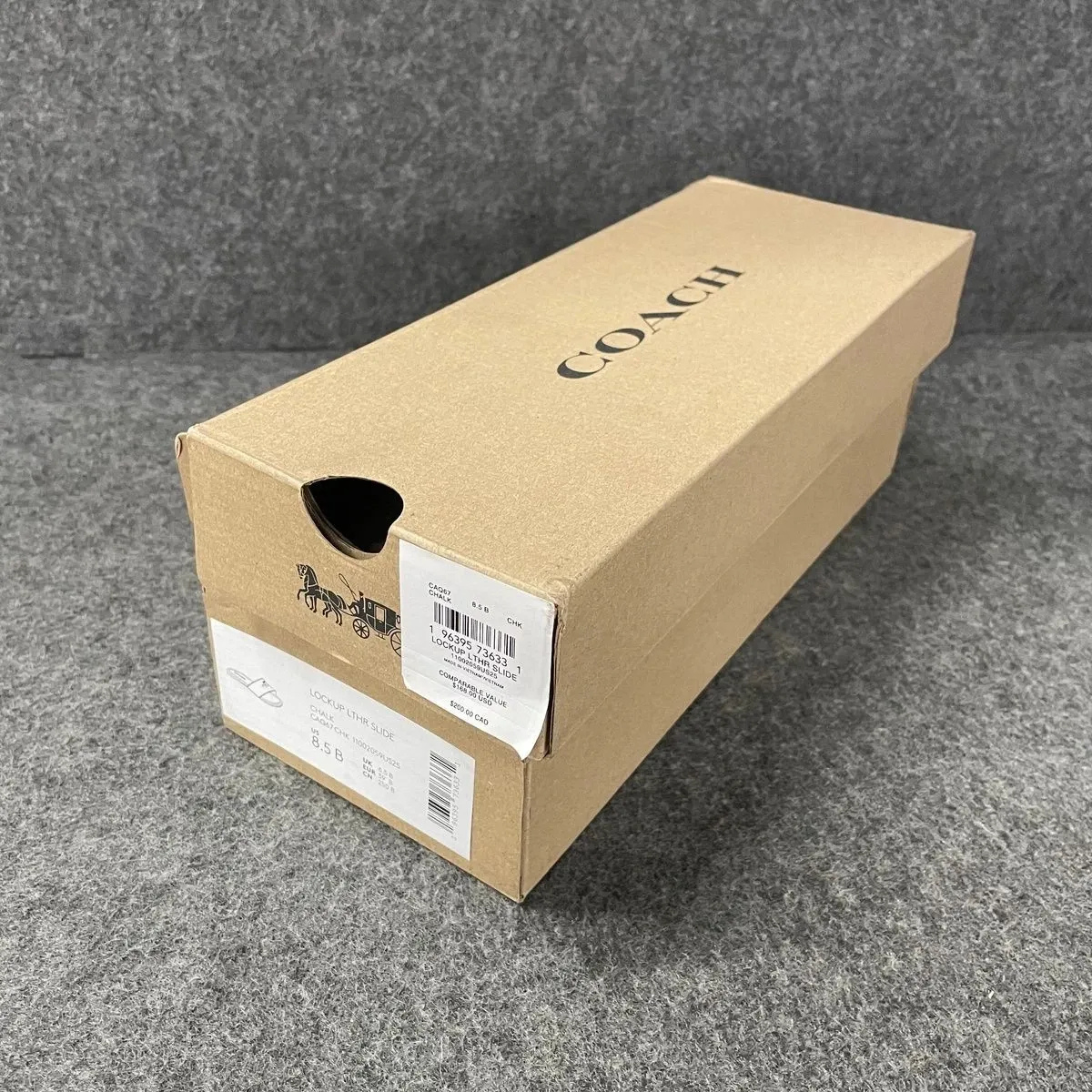 COACH LOCKUP LEATHER SLIDE SANDAL